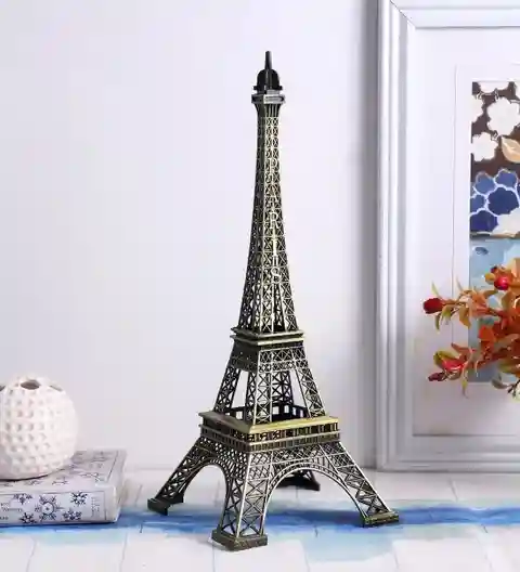 synlark paris eiffel tower metallic souvenir miniature statue 18 cm decorative item (metal, gold) synlark paris eiffel tower metallic souvenir miniature statue 18 cm decorative item (metal, gold)